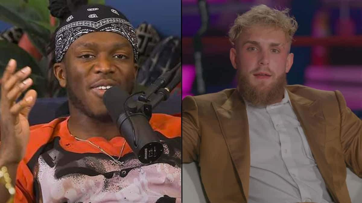 KSI and Jake Paul sitting down talking to camera