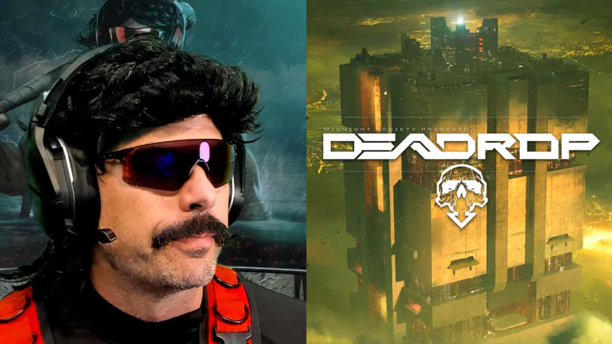 Dr Disrespect next to DEADROP