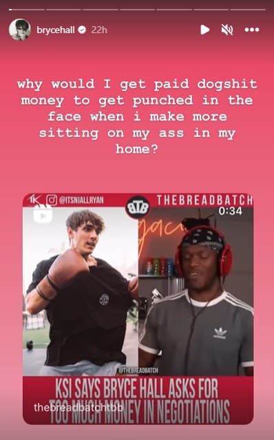 Bryce Hall hits back at KSI