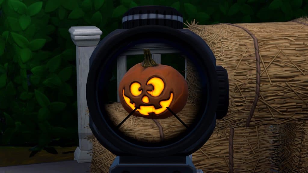 A Jack-O-Lantern being destroyed in Fortnite