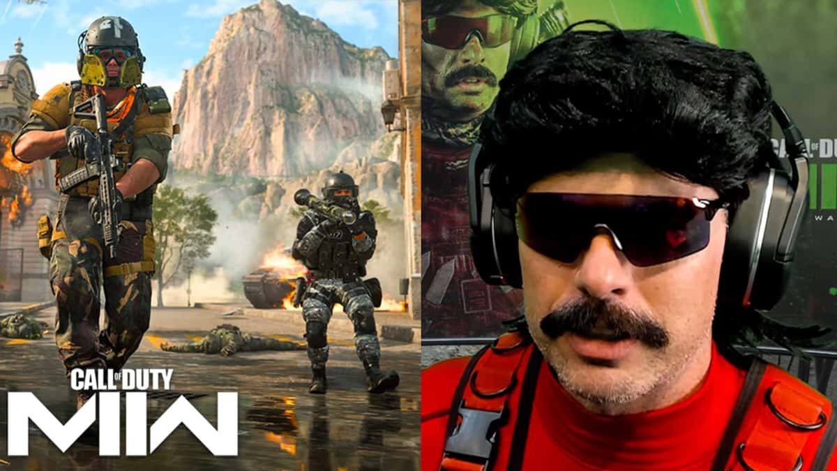 Dr Disrespect next to MW2