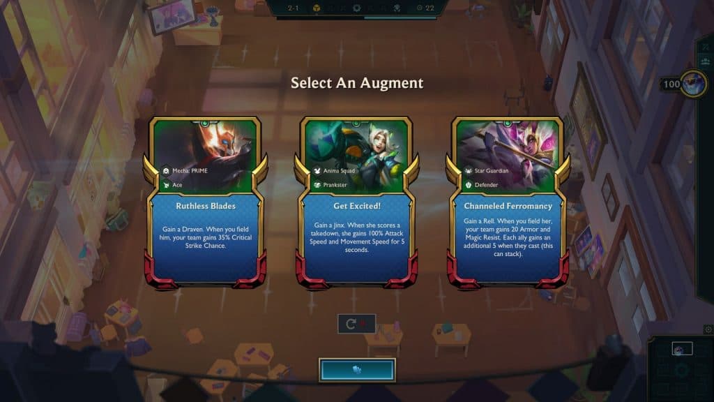 Hero Augment shop in TFT Set 8