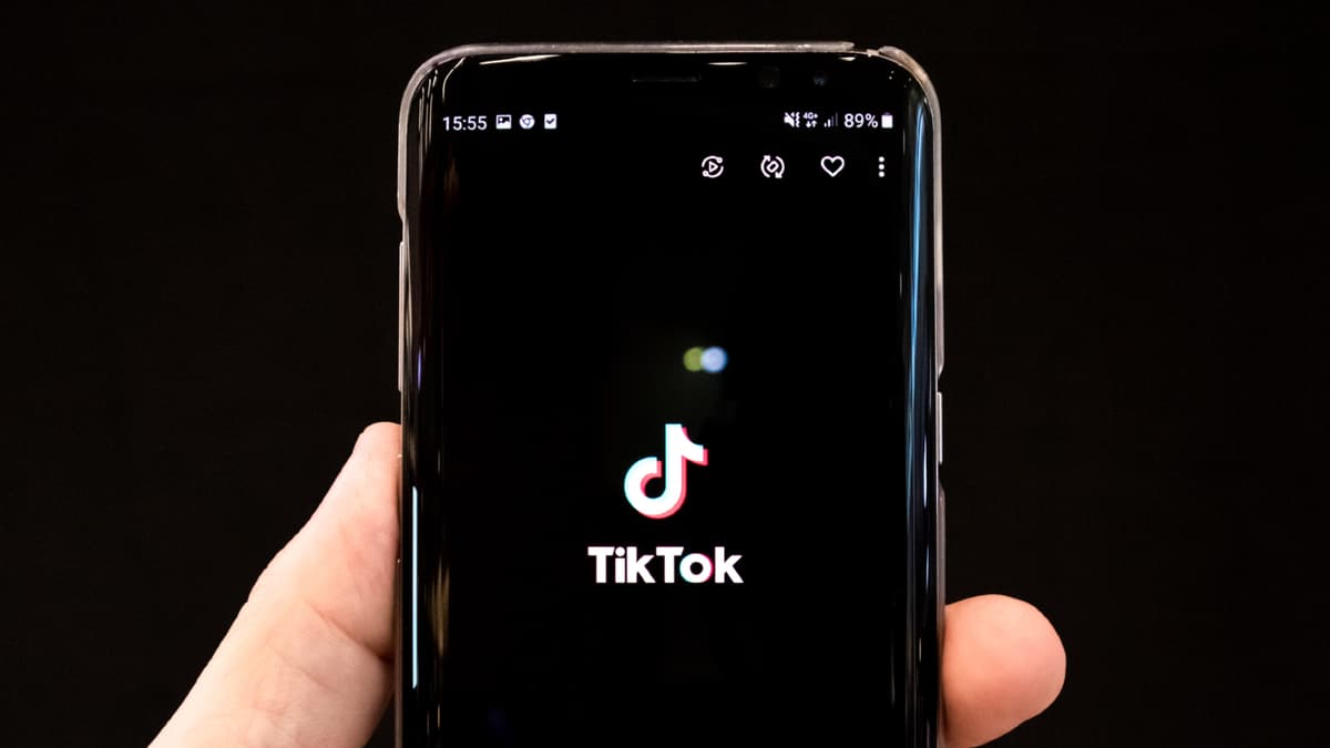 TikTok logo on a phone