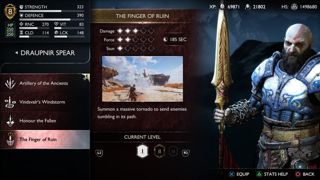 God of War Ragnarok The Finger of Ruin ability