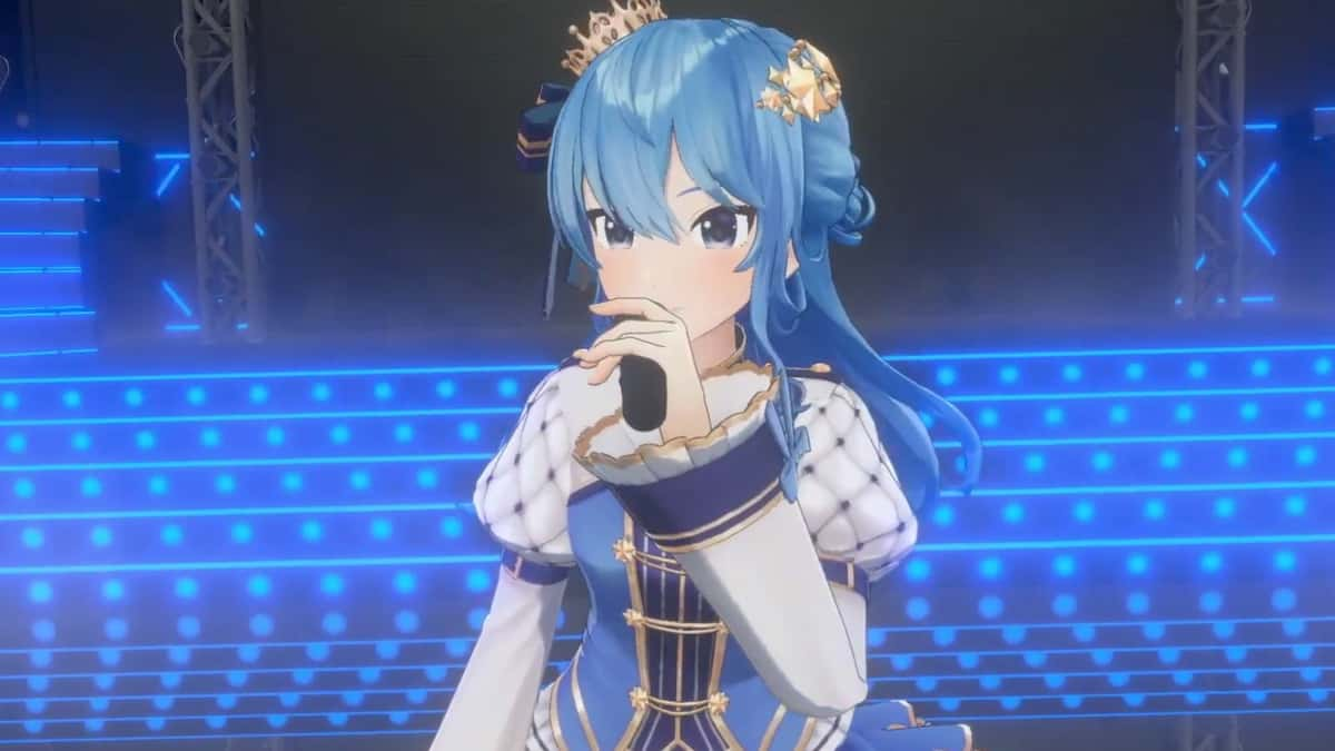 Hololive VTuber Hoshimachi Suisei performing in 3D Live