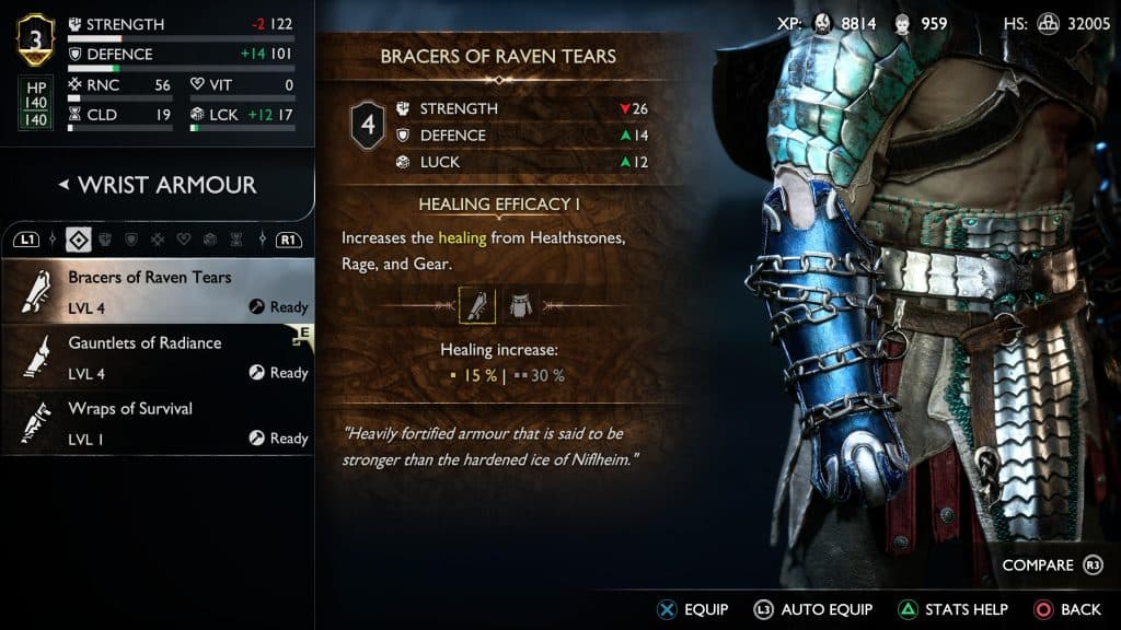 God of War Ragnarok Bracers of Raven Tears