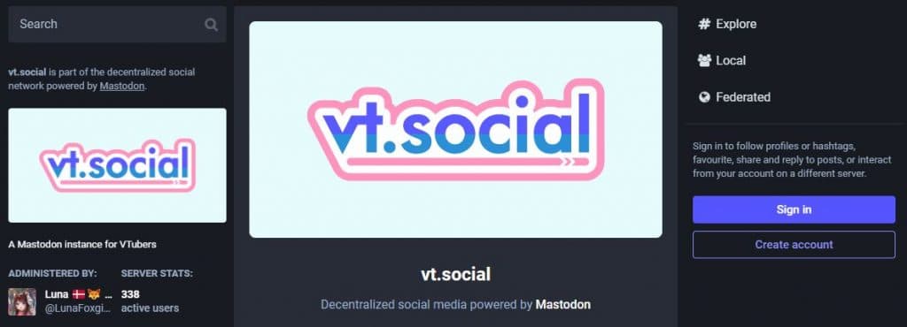 vt social mastodon site