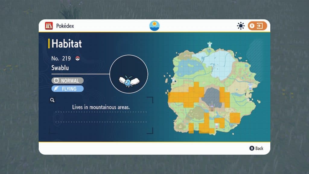 Swablu locations in Pokemon Scarlet and Violet