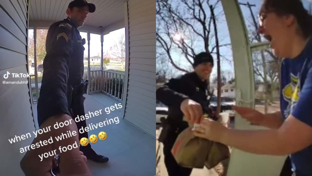 cops deliver tiktokers doordash orders