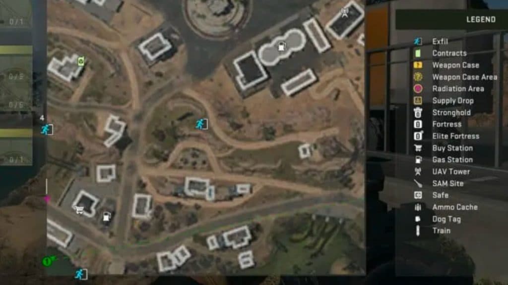 Warzone 2 DMZ map with exfil icon