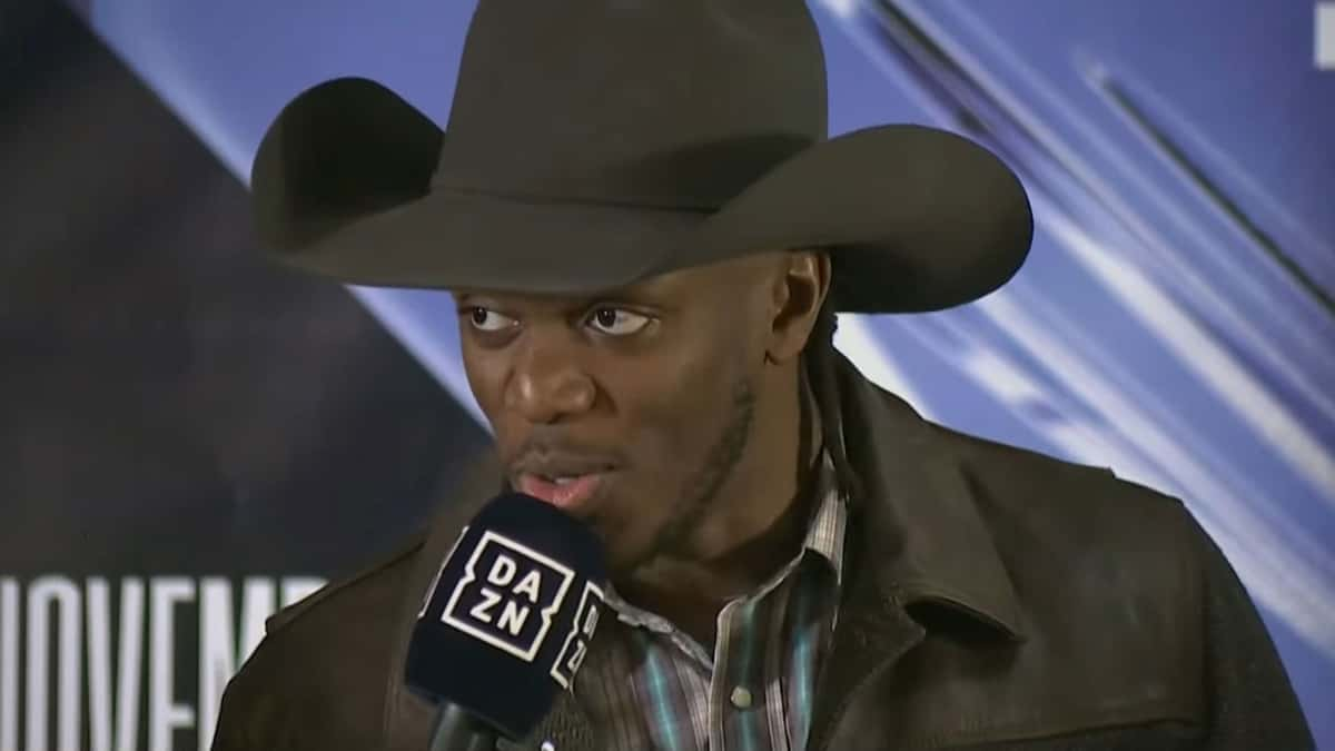 KSI wearing cowboy hat at DAZN X Series 003 weigh-in