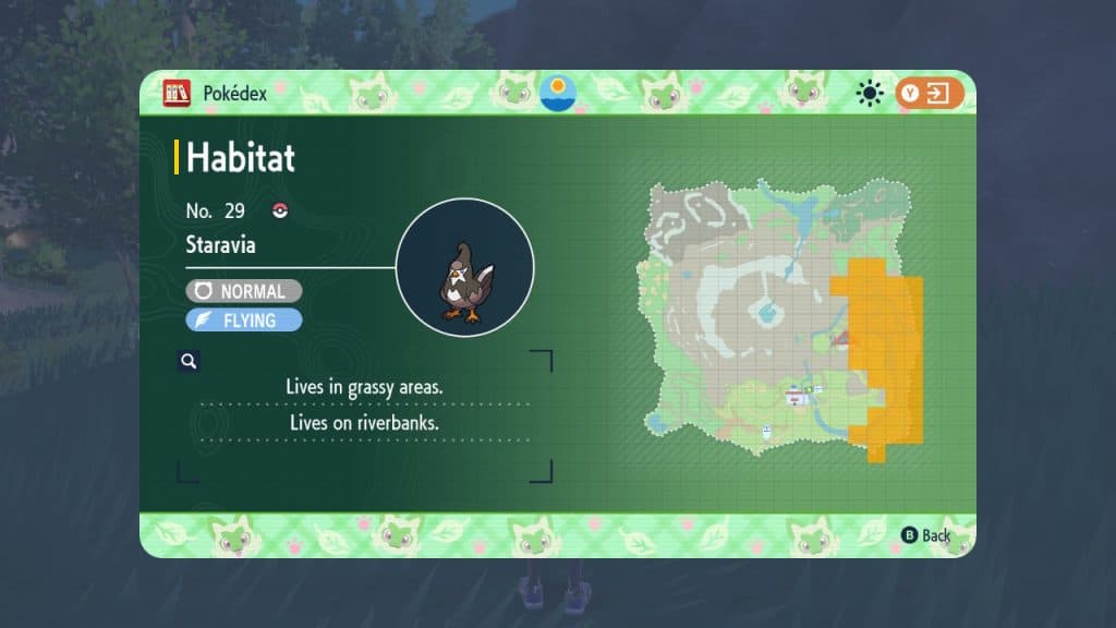 pokemon scarlet & violet staravia location dlc