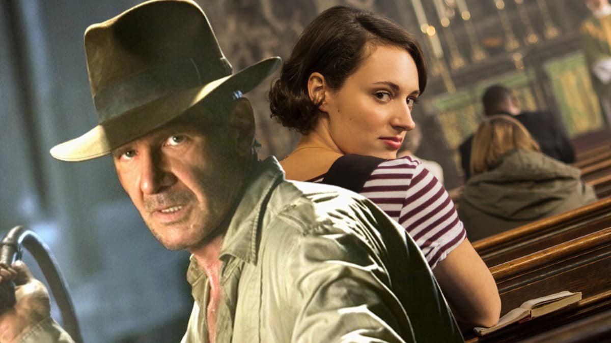 Harrison Ford as Indiana Jones and Phoebe Waller-Bridge in Fleabag