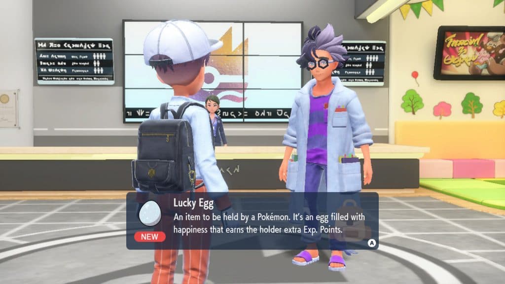 A Lucky Egg in Pokemon Scarlet and Violet