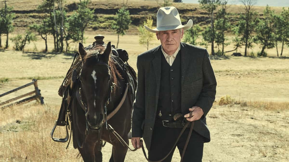 A still of Harrison Ford in 1923, a new Yellowstone spinoff