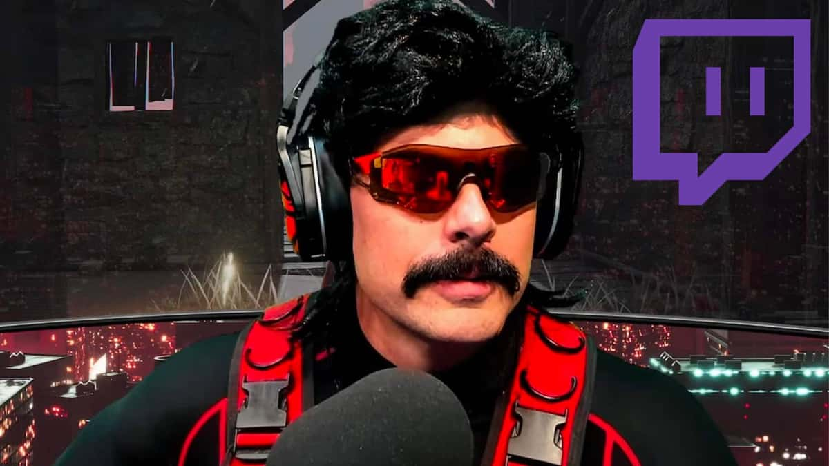 Dr Disrespect alongside Twitch logo