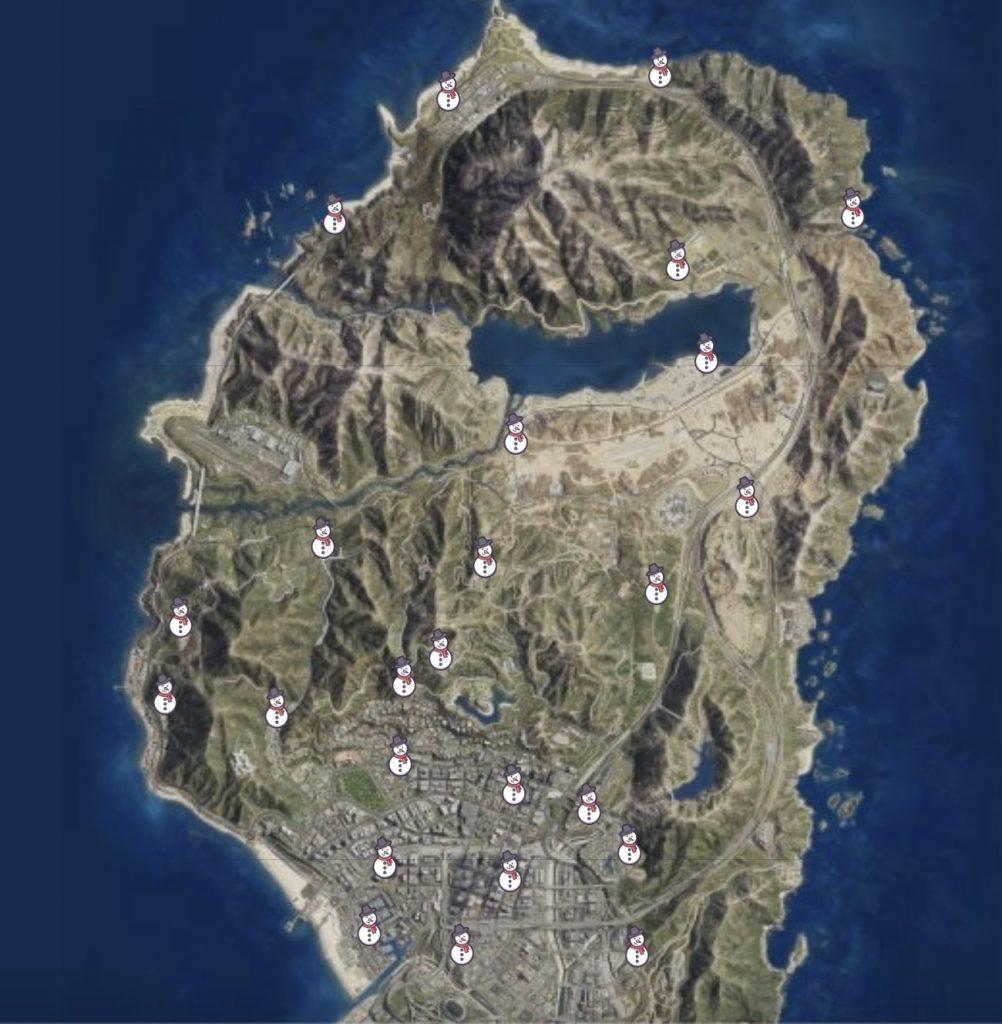 gta online snowman outfit map