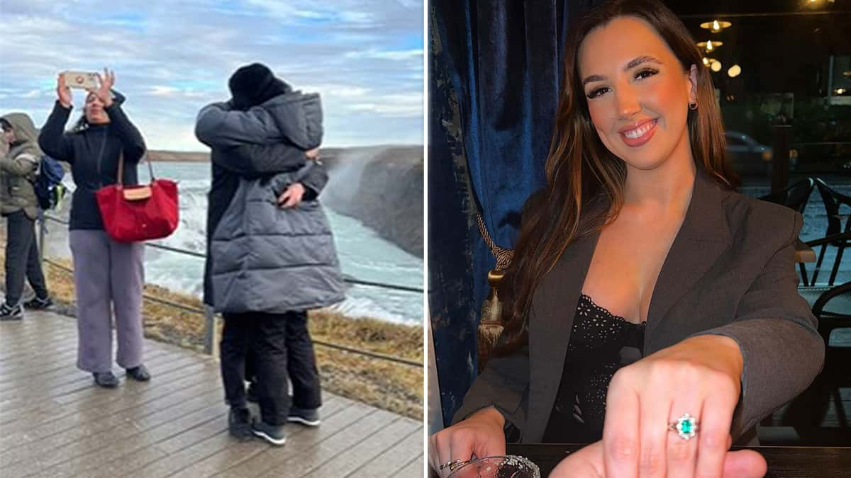 Tourist crashes wedding proposal in viral video