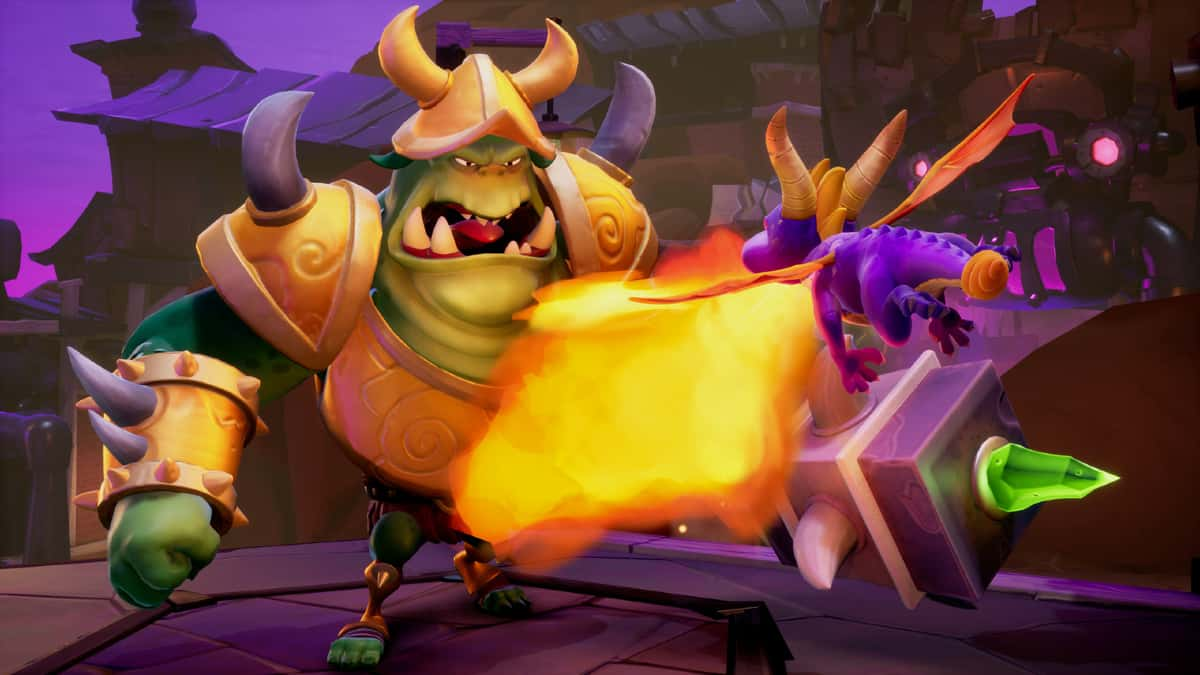 Spyro burns an enemy