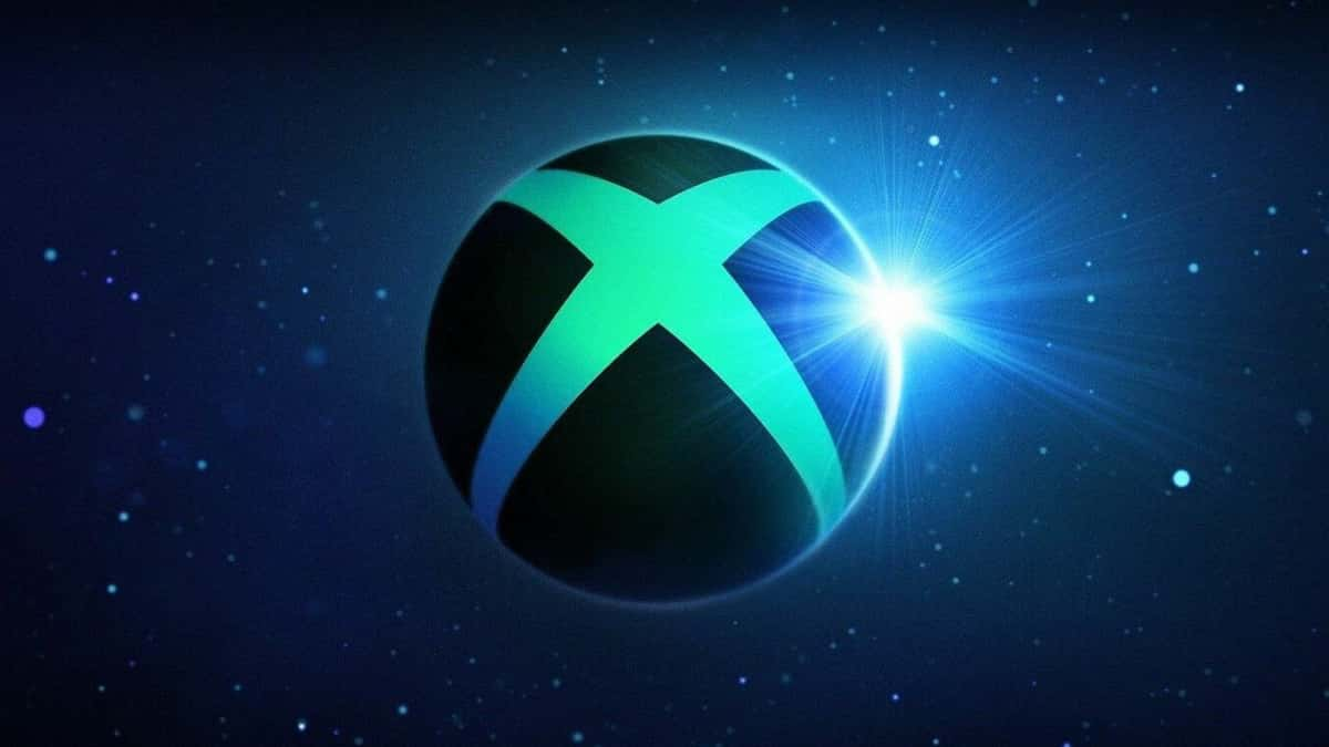 Xbox logo on blue and black background