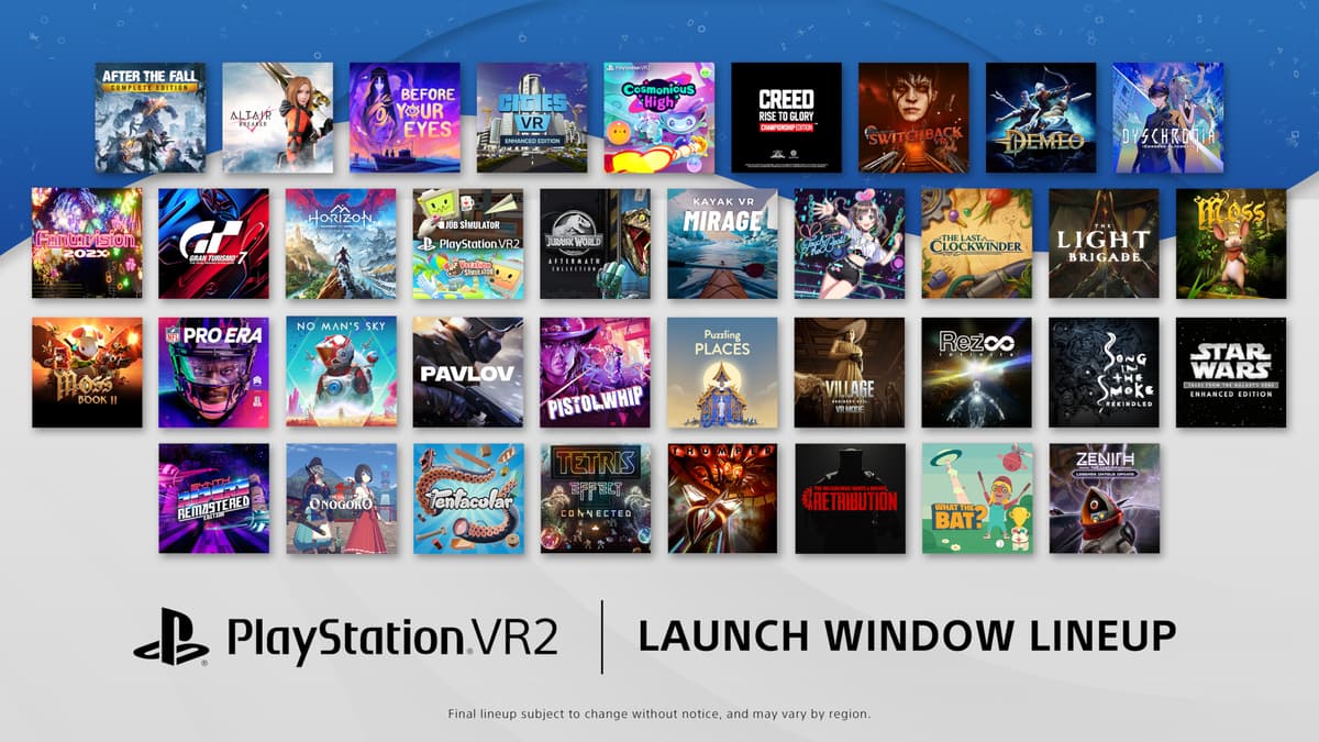 PSVR2 launch lineup