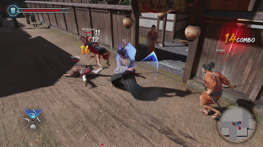 Combat in Like A Dragon Ishin