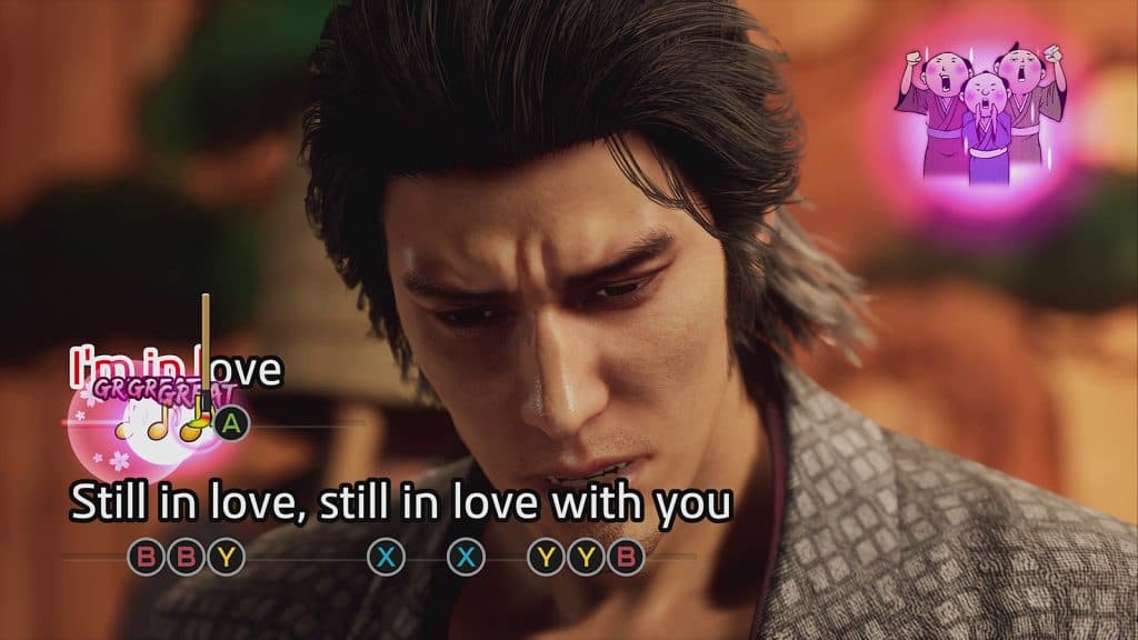 A Karaoke session in Like A Dragon Ishin