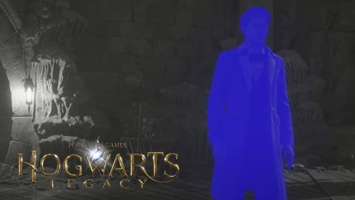 blue character in hogwarts legacy