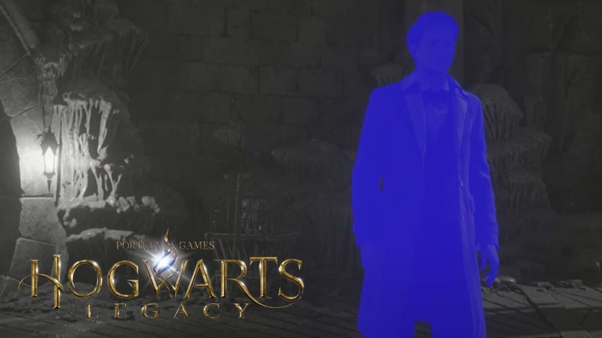 blue character in hogwarts legacy