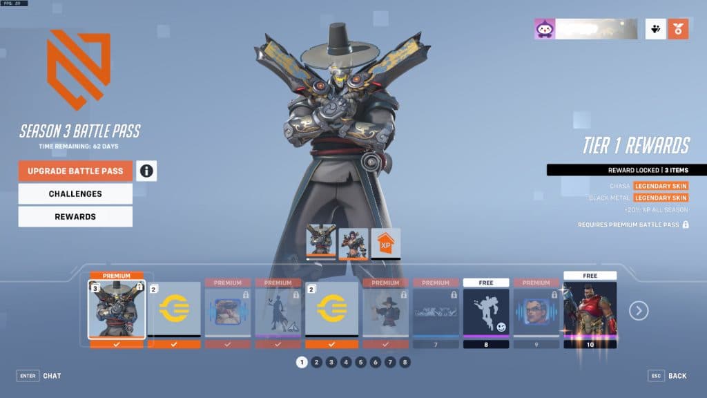 overwatch battle pass season 3 level 1 - 10