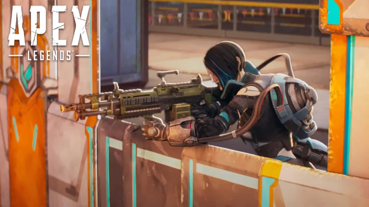 Catalyst shooting over barricade in Apex Legends