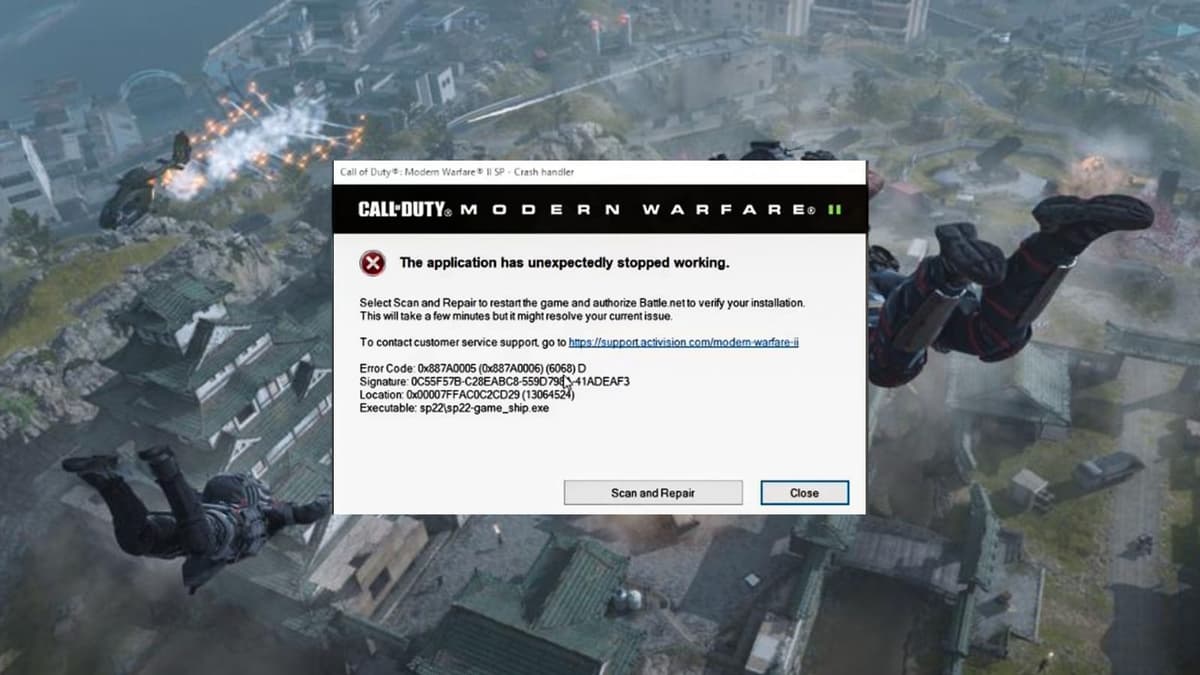 cod modern warfare 2 warzone 2 crash error message