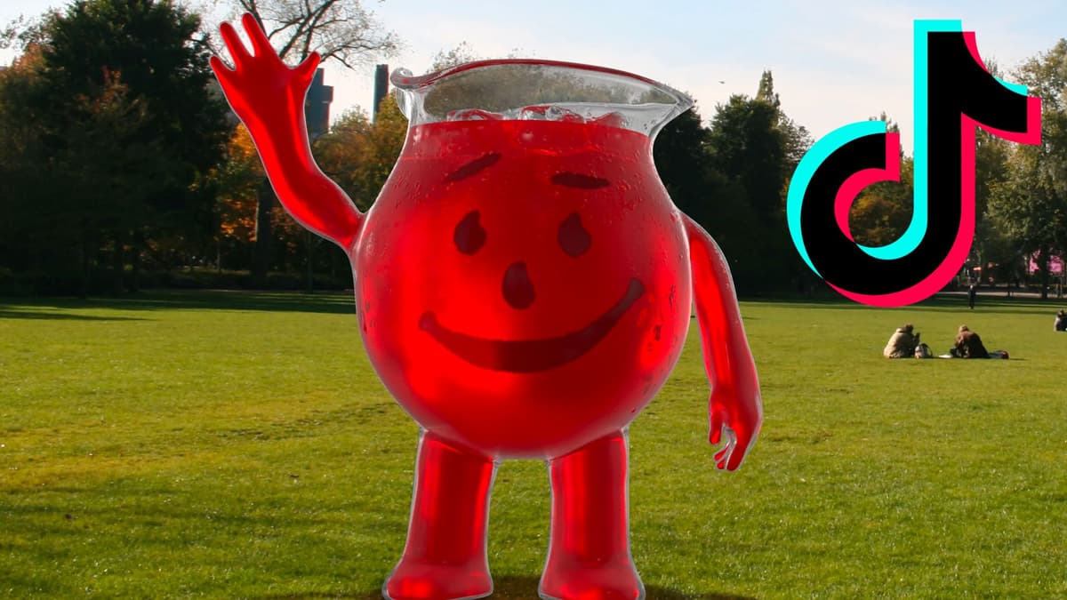 Kool-Aid Man waving in park