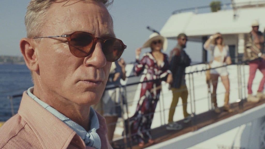 Daniel Craig as Benoit Blanc in Glass Onion: A Knives Out Mystery.