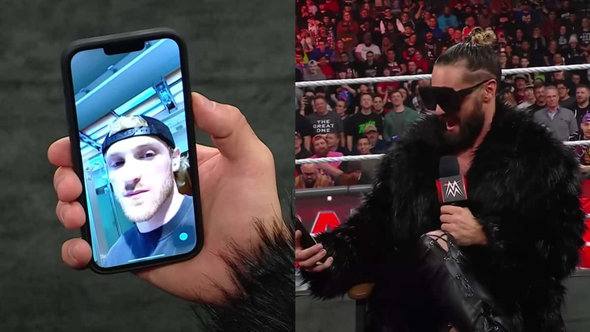 seth rollins facetiming logan paul on wwe raw