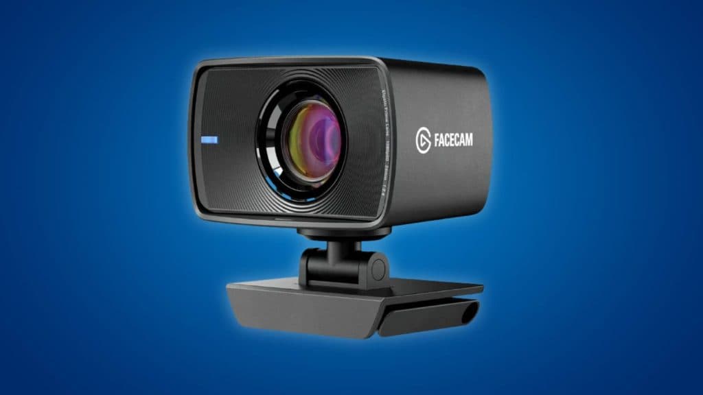 Image of the 
Elgato Facecam - 1080p60 True Full HD Webcam on a blue background.