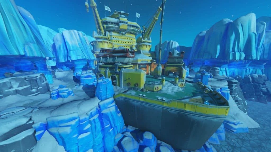 overhead view of antarctic peninsula in overwatch 2