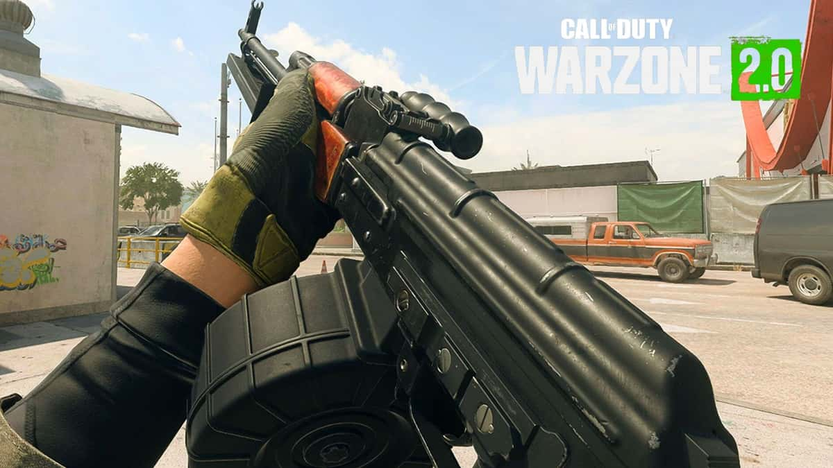 RPK in Warzone 2 being held in character's hands