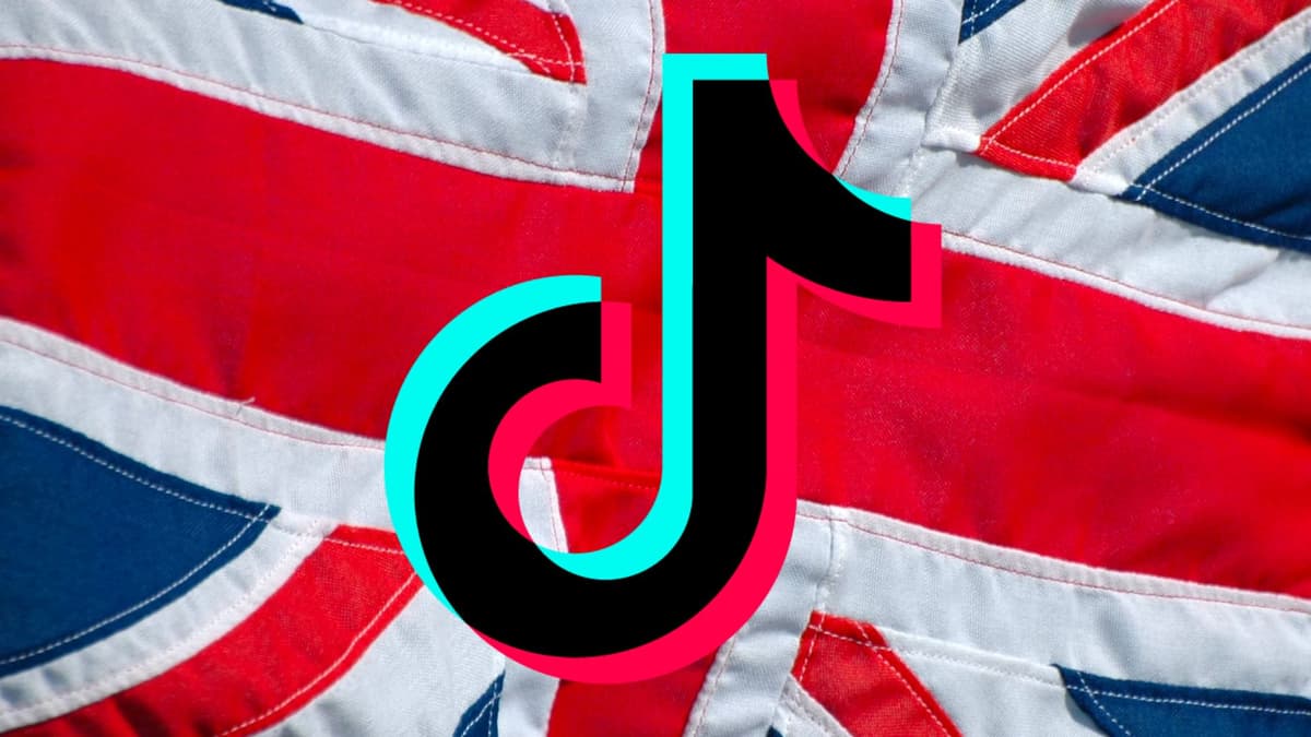 TikTok logo on union jack background