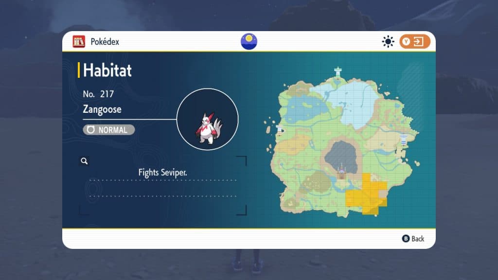 pokemon scarlet violet zangoose location