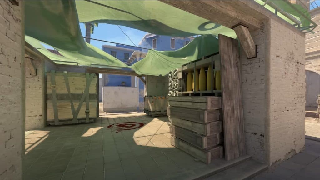 Mirage B bombsite in Source 2