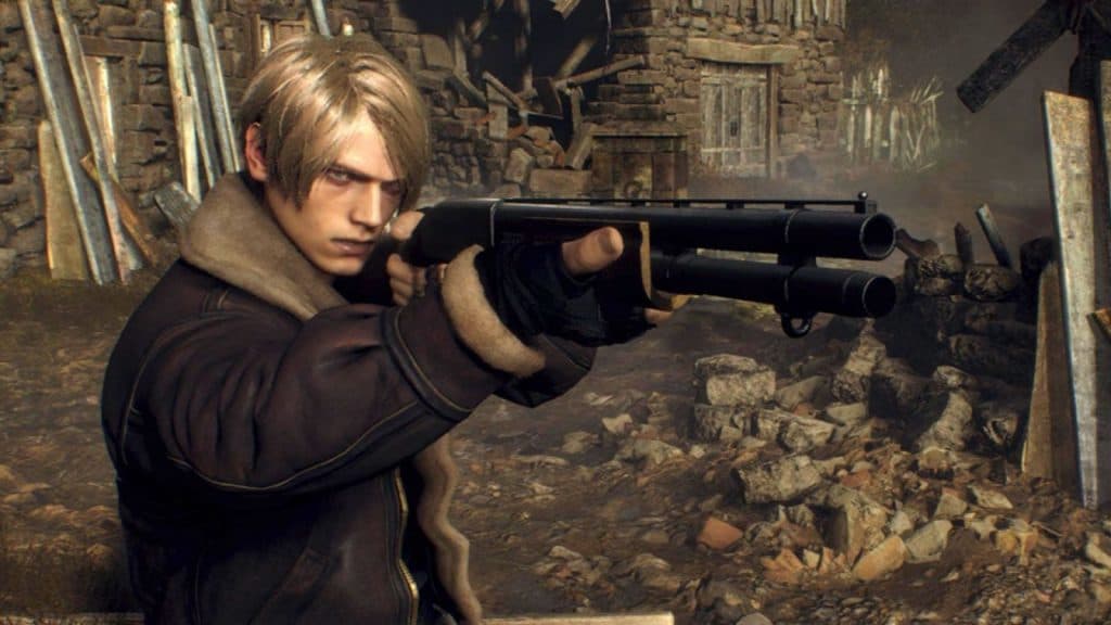 leon kennedy using shotgun in resident evil 4