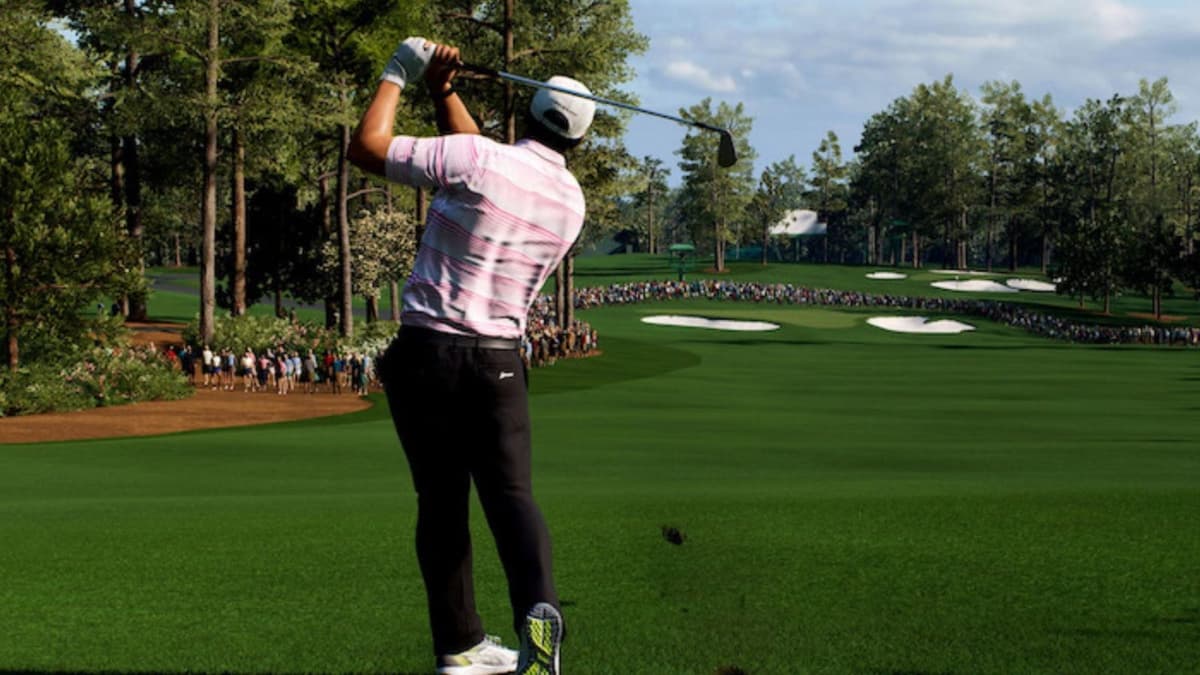 golfer hitting shot in ea sports pga tour