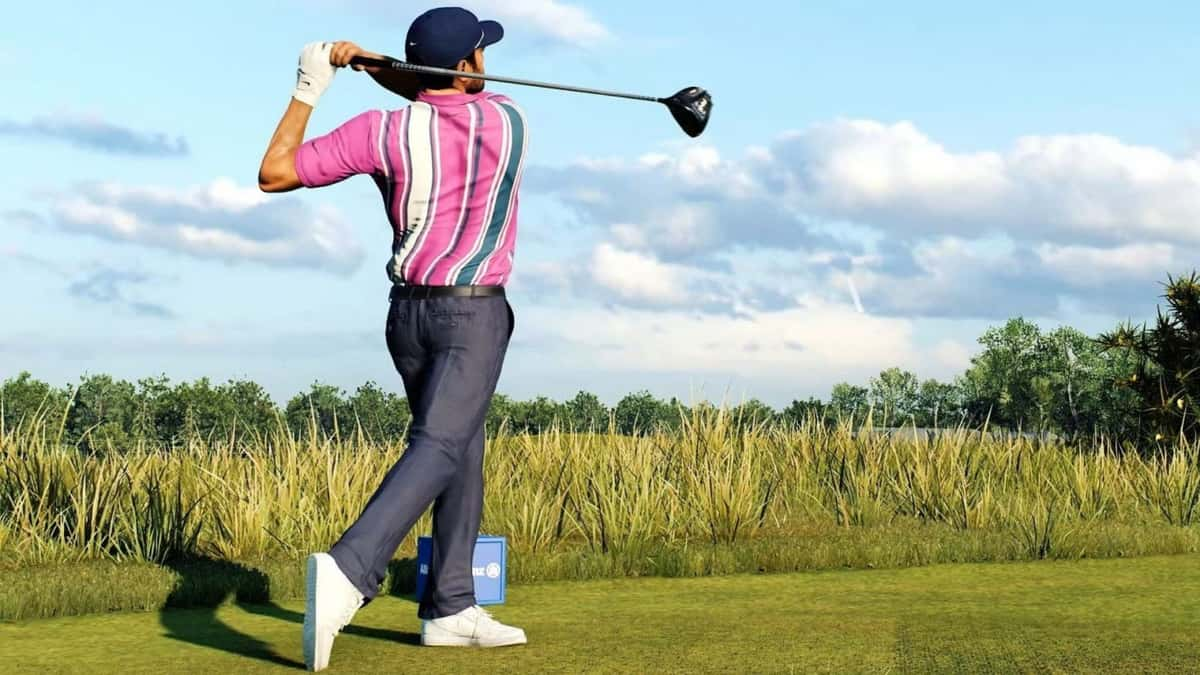 tony finau hitting drive in ea sports pga tour