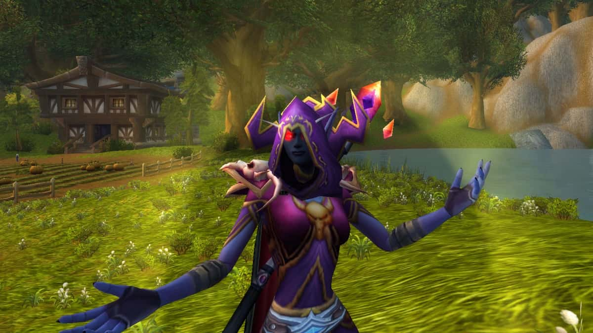 Shadow Priest wearing Heirlooms in World of Warcraft TWW.