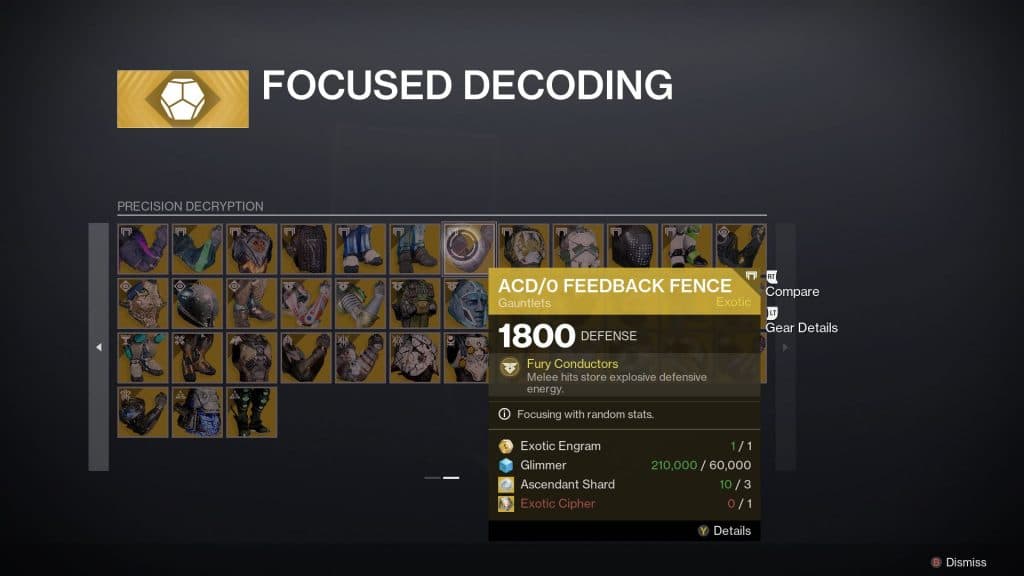 Precision Decryption Exotic Engram Focusing Destiny 2