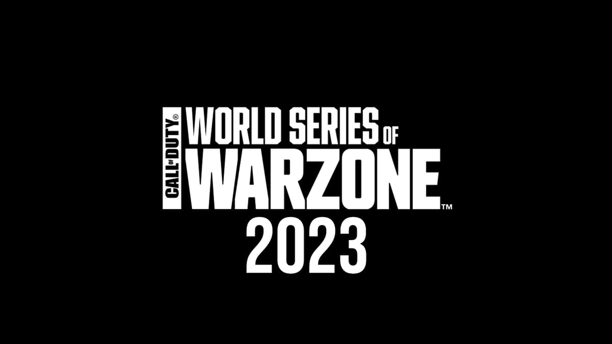 world series of warzone 2023 logo on black background