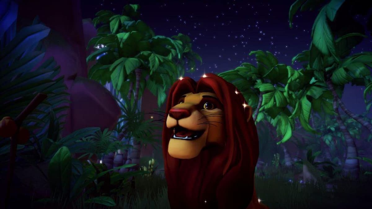 Simba smiling in Disney Dreamlight Valley