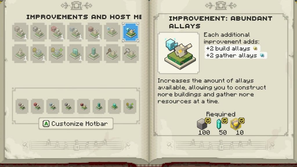 The improvement abundant allays structure in minecraft legends