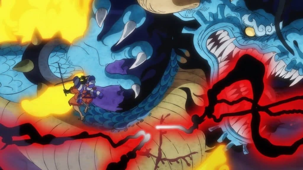 An image of Oden's fight against Kaido